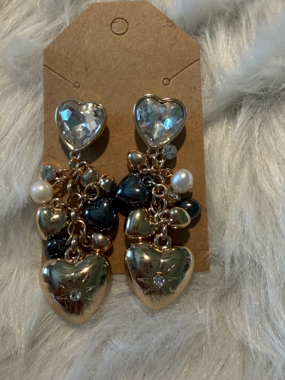 Chico's No Droop Heart Charm Earrings